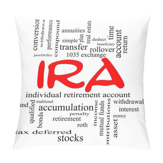 Personality  IRA Word Cloud Concept In Red Caps Pillow Covers