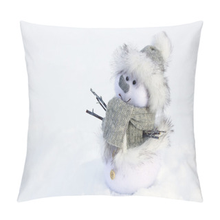 Personality  Snow Man Toy Standing Close Up Pillow Covers
