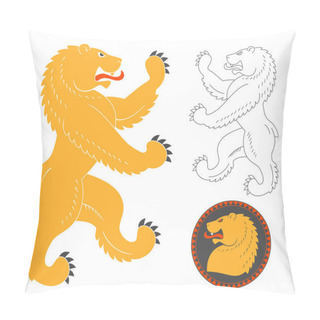 Personality  Roaring Heraldic Bear Pillow Covers