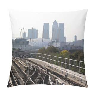 Personality  View From A Docklands Light Railway Station Of Canary Wharf Pillow Covers