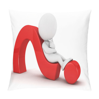 Personality  3d White Lying On A Question Mark Pillow Covers