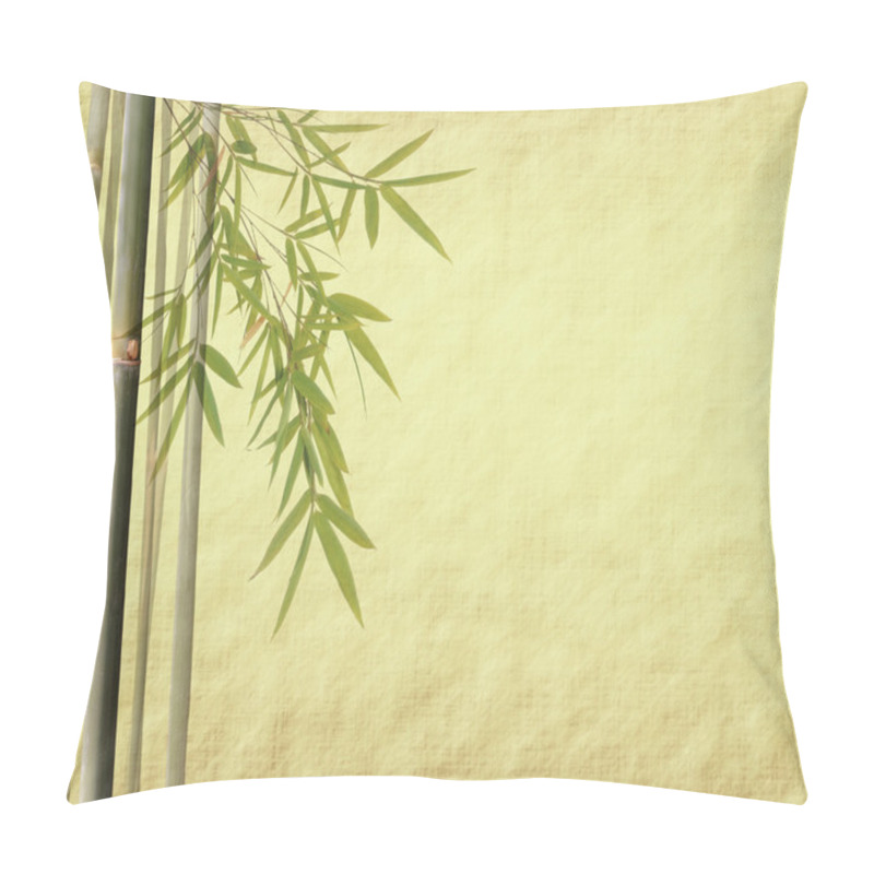 Personality  Orchids With Bamboo Leaves On Old Grunge Antique Paper Texture Pillow Covers