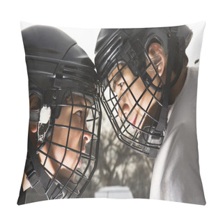 Personality  Ice Hockey Confrontation. Pillow Covers