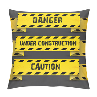 Personality  Yellow Security Warning Tapes Set Caution Pillow Covers