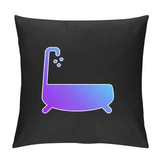 Personality  Bathtub With Water Dropping Blue Gradient Vector Icon Pillow Covers