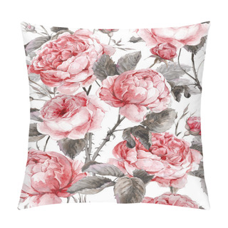 Personality  Classical Vintage Floral Seamless Pattern, Watercolor Bouquet Of English Roses Pillow Covers