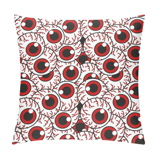 Personality  Seamless Pattern With Creepy Eyeballs. Vector Illustration Pillow Covers