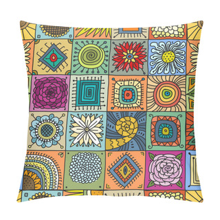 Personality  Talavera Pattern. Indian Patchwork. Turkish Ornament. Moroccan Tile Mosaic. Spanish Decoration. Ethnic Background. Seamless Pattern For Your Design Pillow Covers
