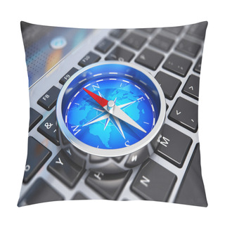 Personality  Magnetic Compass On Laptop Keyboard Pillow Covers
