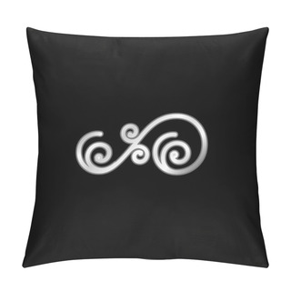 Personality  Asymmetrical Floral Design Of Spirals Silver Plated Metallic Icon Pillow Covers