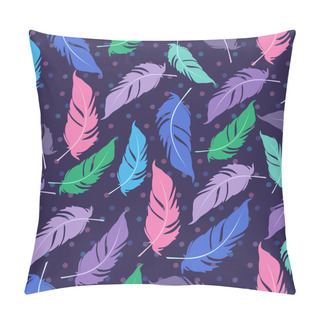 Personality  Seamless Pattern With Feathers. Carnival In Rio De Janeiro. Editable Vector Illustration Pillow Covers