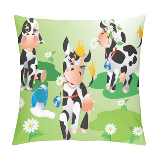 Personality  Cows Cartoons Pillow Covers