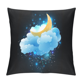 Personality  Moon, Clouds And Stars. Sweet Dreams Wallpaper. Pillow Covers