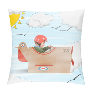 Personality  Child Flies With His Plane Pillow Covers