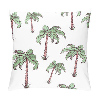 Personality  Seamless Vector Pattern Of Palms In Cartoon Style Pillow Covers
