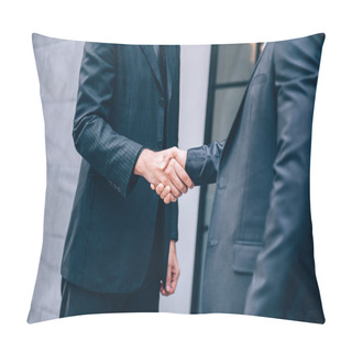 Personality  Group Of Business People Shaking Hands With Partnership While Standing With Colleagues After Finish A Meeting Negotiation, Teamwork Concept Pillow Covers