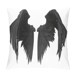 Personality  3D Rendered Fantasy Angel Wings On White Background - 3D Illustration Pillow Covers