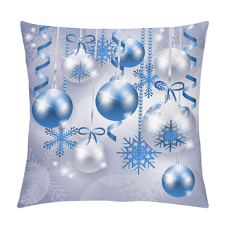 Personality  Christmas Background With Baubles Pillow Covers