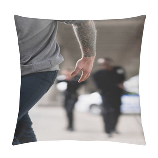 Personality  Cropped Shot Of Thief Running From Police Pillow Covers