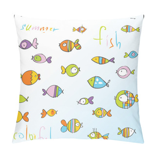 Personality  Colorful Fishes Pillow Covers