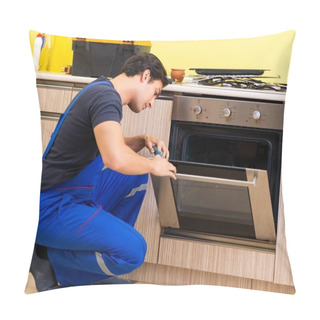 Personality  Young Service Contractor Assembling Kitchen Furniture Pillow Covers