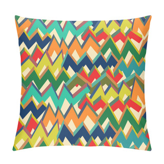 Personality  Multicolor Zigzag Line Seamless Pattern. Vector Pillow Covers