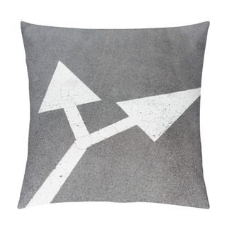 Personality  White Painted Arrows On Asphalt Road Pillow Covers