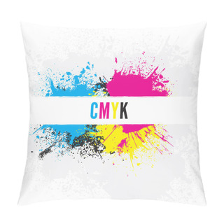Personality  CMYK Paint Splatters Pillow Covers
