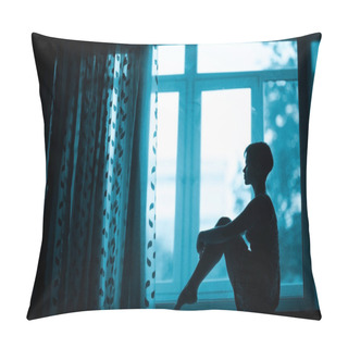 Personality  Woman Sitting On Windowsill  Pillow Covers