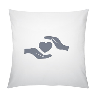 Personality  Heart In Hands Simple Icon Pillow Covers
