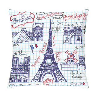 Personality  Set Of Paris Landmark And Lettering Pillow Covers
