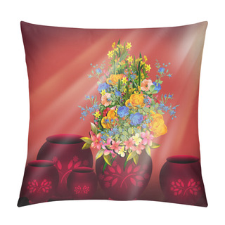 Personality  The Red Pots Pillow Covers