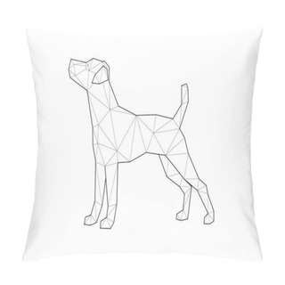Personality  Low Poly Illustrations Of Dogs. Jack Russell Standing On White Background. Pillow Covers