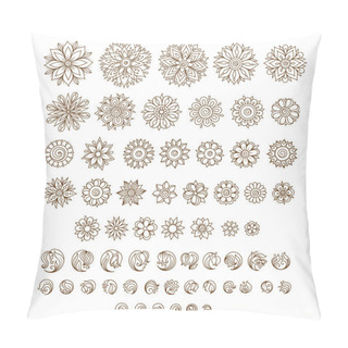 Personality  Henna Tattoo Doodle Vector Elements Pillow Covers