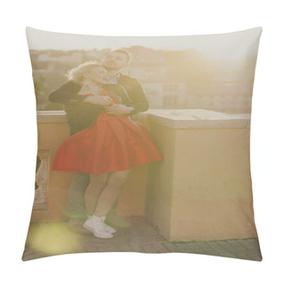 Personality  Happy Young Couple Pillow Covers