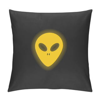 Personality  Alien Face Yellow Glowing Neon Icon Pillow Covers
