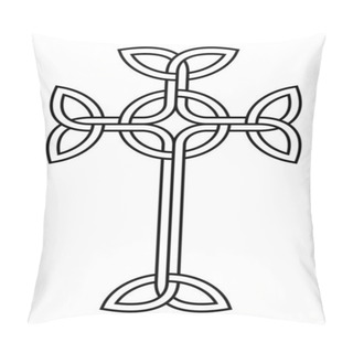 Personality  Interlaced Celtic Cross. A Celtic Form Of The Latin Cross, With Triangular Knots At Its Four Ends, Intertwined With A Circle In The Middle. A Symbol And Sign, Used In Medieval Christian Ornamentation. Pillow Covers