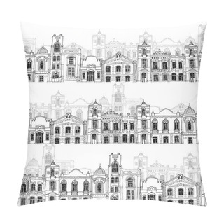 Personality  Seamless Pattern With Different Houses Pillow Covers