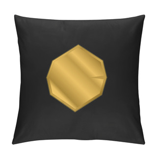 Personality  Black Octagon Shape Gold Plated Metalic Icon Or Logo Vector Pillow Covers