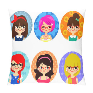 Personality  Girls With Glasses Pillow Covers