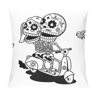 Personality  Vector Illustration Of Skeletons Pillow Covers