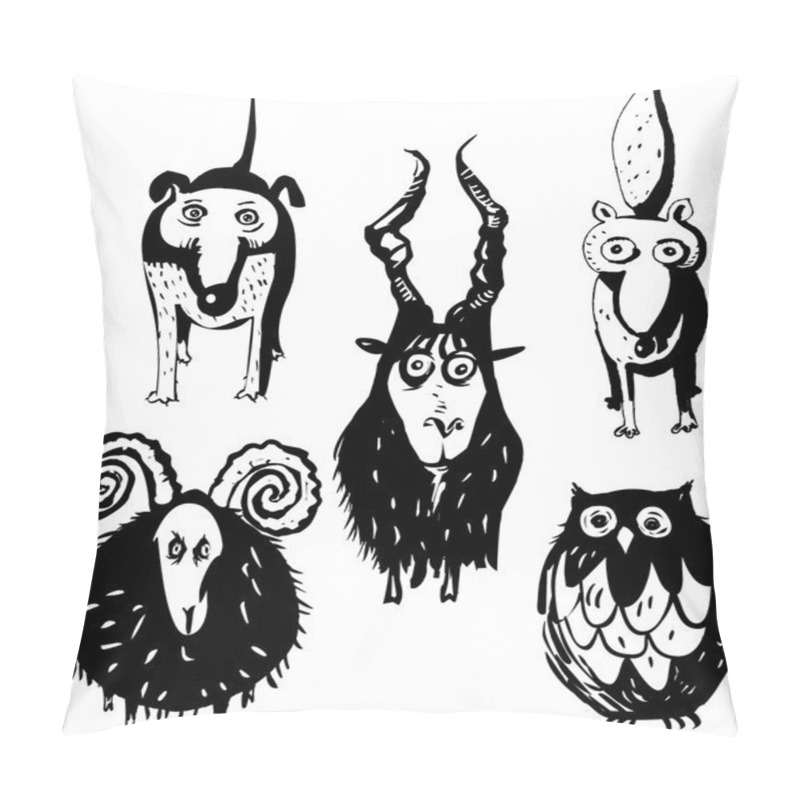 Personality  Set Of Black Animal Silhouettes Pillow Covers