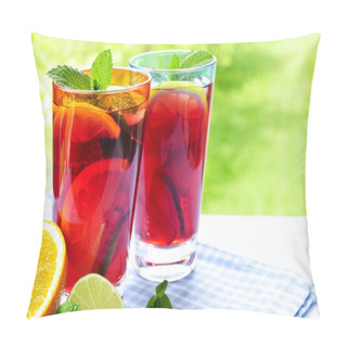 Personality  Fruit Punch In Glasses Pillow Covers
