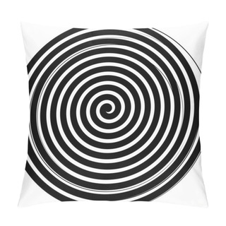 Personality  Overlaying Abstract Spiral, Swirl, Twirl Vector. Volute, Helix, Cochlear Vertigo Circular, Geometric Illustration. Abstract Circle Pillow Covers