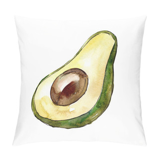 Personality  Exotic Avocado Wild Fruit In A Watercolor Style Isolated. Pillow Covers