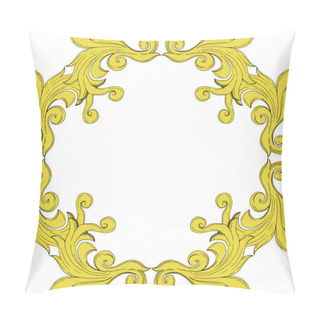 Personality  Vector Golden Monogram Floral Ornament. Black And White Engraved Ink Art. Frame Border Ornament Squar. Pillow Covers