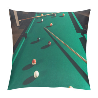 Personality  Billiard Gambling Table With Cues And Balls  Pillow Covers