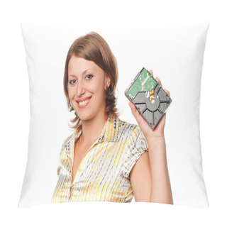 Personality  Smiling Girl With Hard Driver Pillow Covers