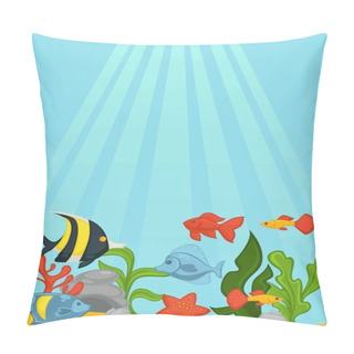 Personality  Ocean Bottom With Green Seaweed Pillow Covers