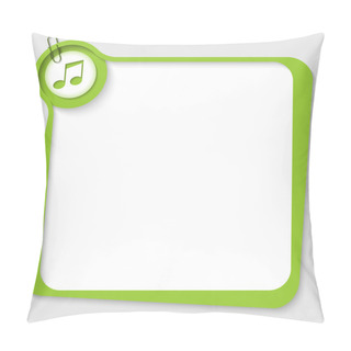 Personality  Green Blank Text Box With Music Icon And Paper Clip Pillow Covers